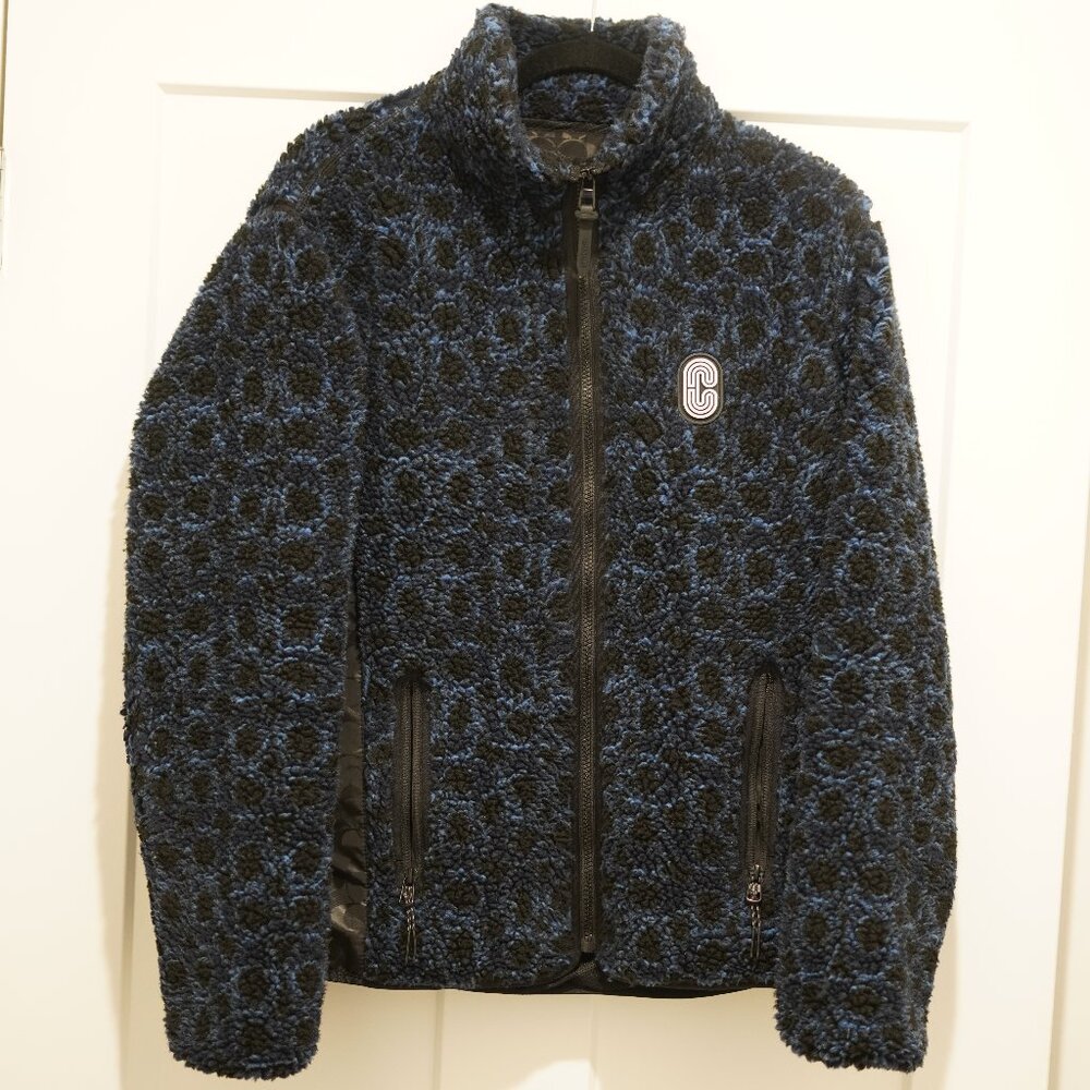 Coach Black and Blue Textured Jacket